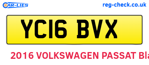 YC16BVX are the vehicle registration plates.