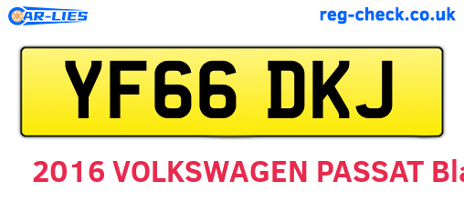 YF66DKJ are the vehicle registration plates.