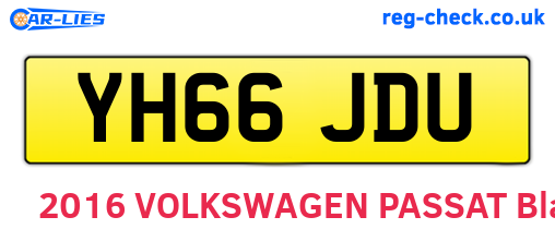 YH66JDU are the vehicle registration plates.
