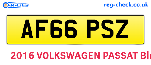 AF66PSZ are the vehicle registration plates.