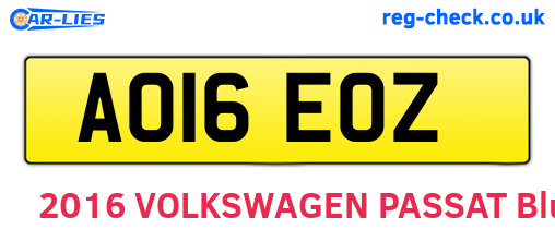 AO16EOZ are the vehicle registration plates.