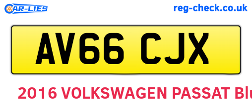 AV66CJX are the vehicle registration plates.