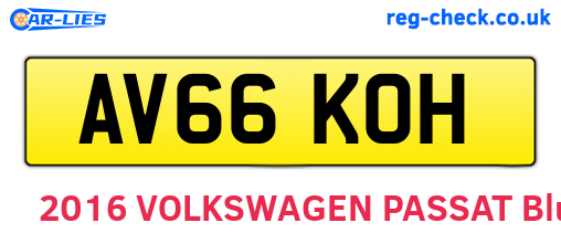 AV66KOH are the vehicle registration plates.