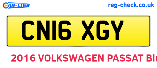 CN16XGY are the vehicle registration plates.
