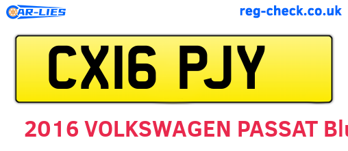 CX16PJY are the vehicle registration plates.