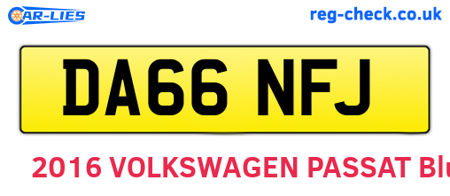 DA66NFJ are the vehicle registration plates.