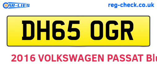 DH65OGR are the vehicle registration plates.