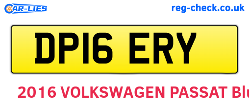 DP16ERY are the vehicle registration plates.