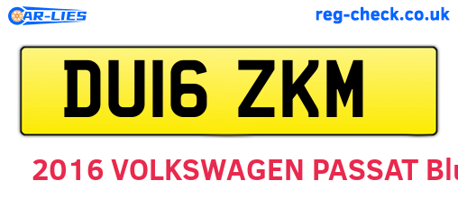 DU16ZKM are the vehicle registration plates.
