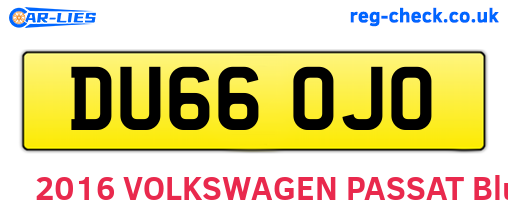 DU66OJO are the vehicle registration plates.