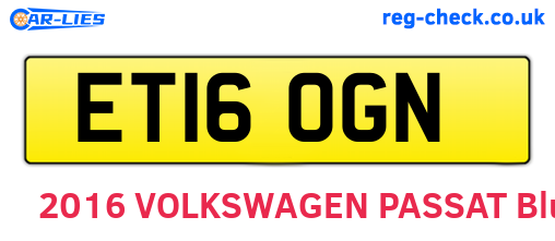ET16OGN are the vehicle registration plates.
