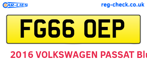 FG66OEP are the vehicle registration plates.