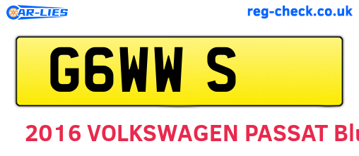 G6WWS are the vehicle registration plates.