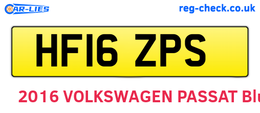 HF16ZPS are the vehicle registration plates.