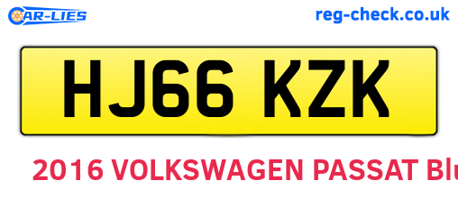 HJ66KZK are the vehicle registration plates.