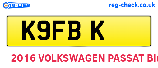 K9FBK are the vehicle registration plates.