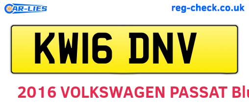 KW16DNV are the vehicle registration plates.