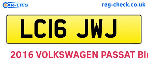 LC16JWJ are the vehicle registration plates.