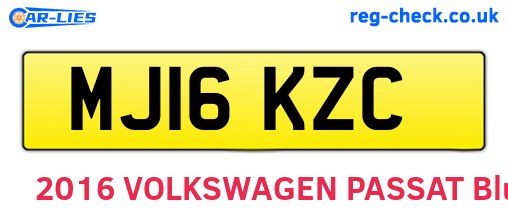 MJ16KZC are the vehicle registration plates.