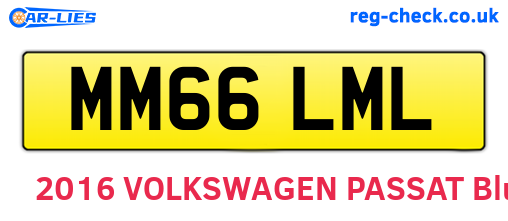 MM66LML are the vehicle registration plates.