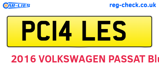 PC14LES are the vehicle registration plates.
