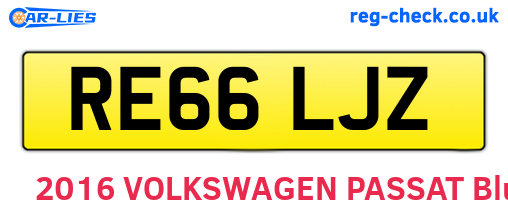RE66LJZ are the vehicle registration plates.