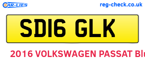 SD16GLK are the vehicle registration plates.