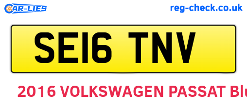 SE16TNV are the vehicle registration plates.