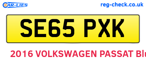 SE65PXK are the vehicle registration plates.