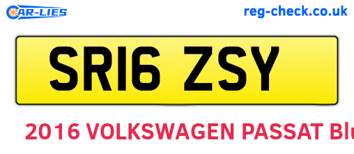 SR16ZSY are the vehicle registration plates.