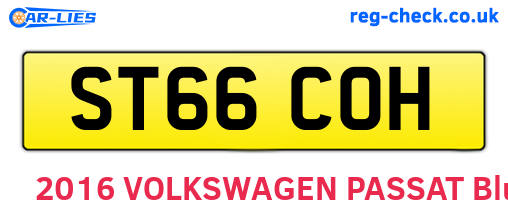 ST66COH are the vehicle registration plates.