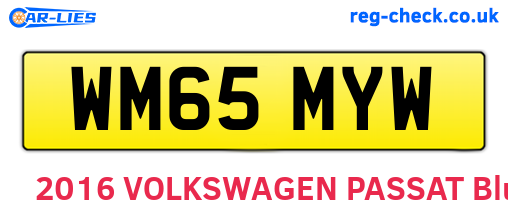 WM65MYW are the vehicle registration plates.