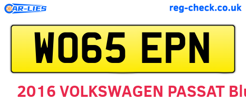 WO65EPN are the vehicle registration plates.