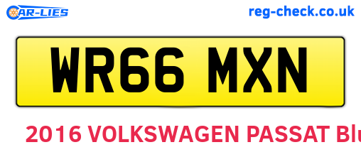 WR66MXN are the vehicle registration plates.