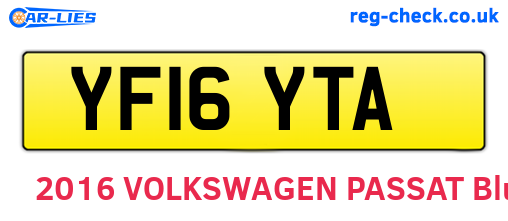 YF16YTA are the vehicle registration plates.