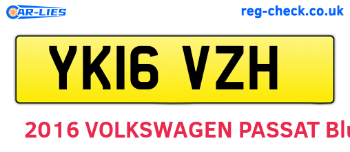 YK16VZH are the vehicle registration plates.