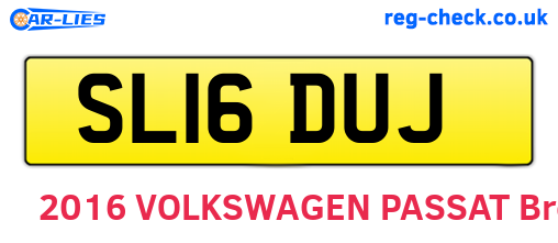 SL16DUJ are the vehicle registration plates.