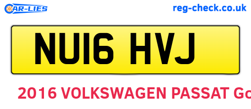 NU16HVJ are the vehicle registration plates.