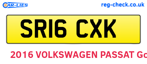 SR16CXK are the vehicle registration plates.