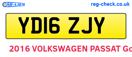 YD16ZJY are the vehicle registration plates.