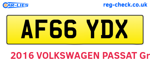 AF66YDX are the vehicle registration plates.