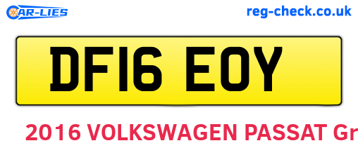 DF16EOY are the vehicle registration plates.