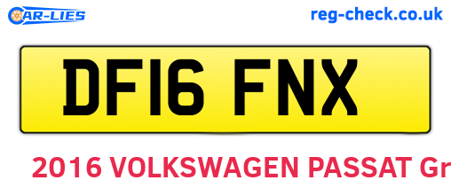 DF16FNX are the vehicle registration plates.