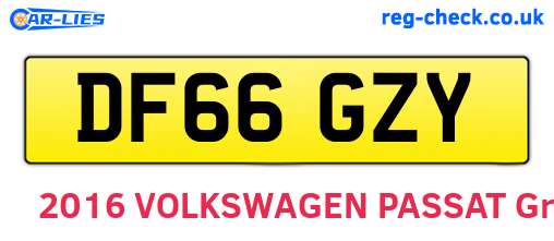 DF66GZY are the vehicle registration plates.
