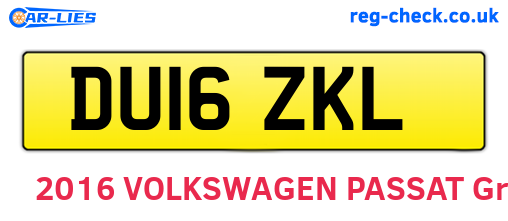 DU16ZKL are the vehicle registration plates.