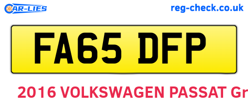FA65DFP are the vehicle registration plates.