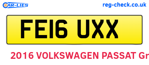 FE16UXX are the vehicle registration plates.