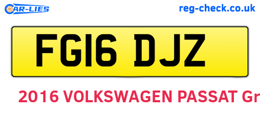 FG16DJZ are the vehicle registration plates.