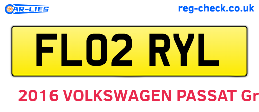 FL02RYL are the vehicle registration plates.