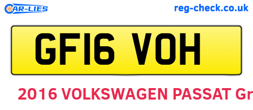 GF16VOH are the vehicle registration plates.
